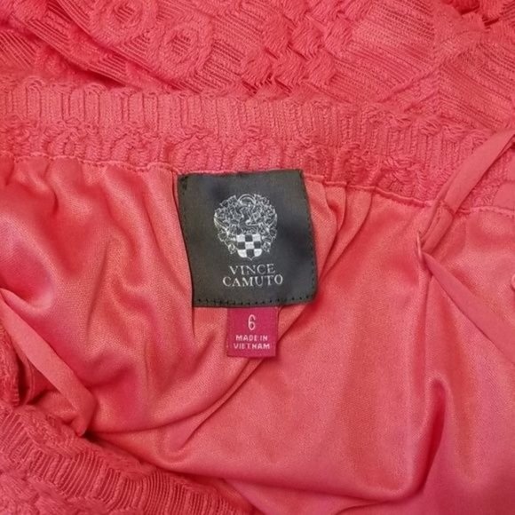 Vince Camuto Coral Crochet Layered Blouson Maxi Dress with Illusion Hem Size 6 - Picture 7 of 7